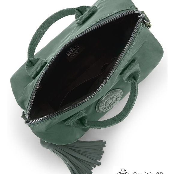 Kipling Bina M Small Nylon Crossbody Handbag Misty Olive - Picture 2 of 8